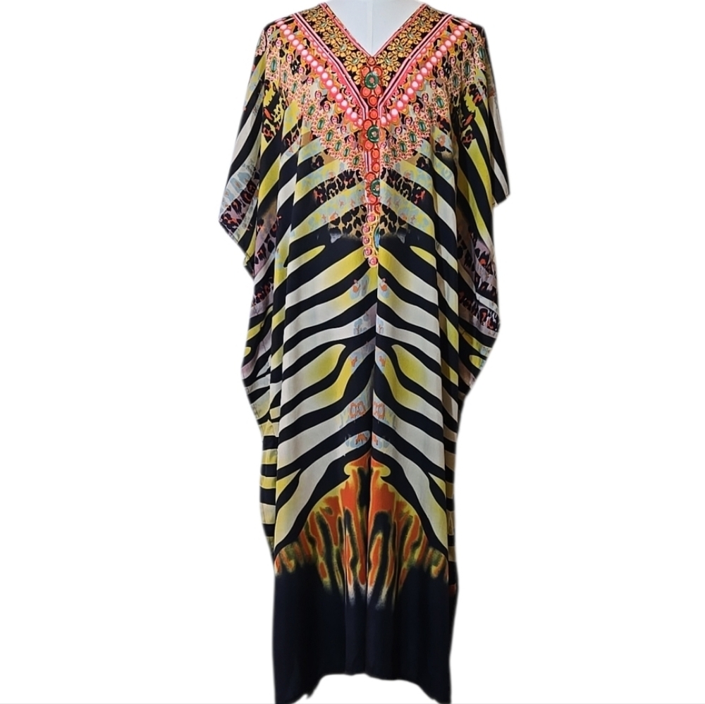 Vintage Sante Classics Kaftan Stripe Animal Print‎
